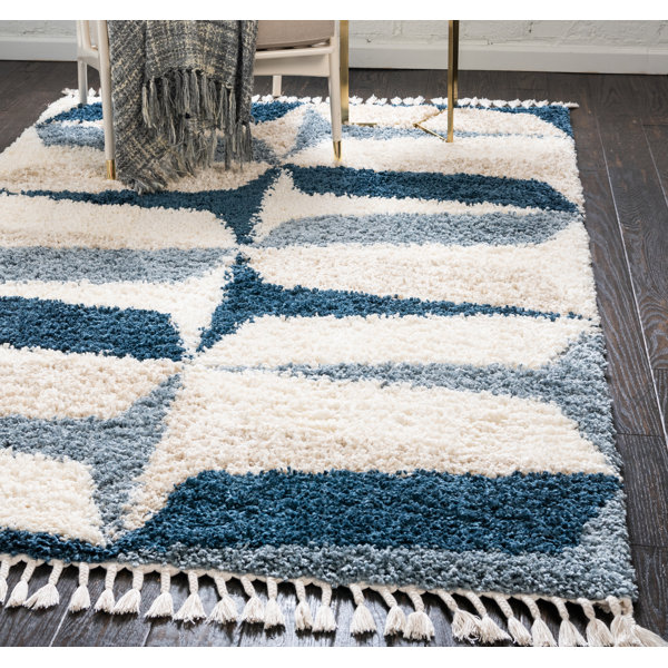 Wade Logan® Mitzy Geometric Blue Area Rug & Reviews Wayfair